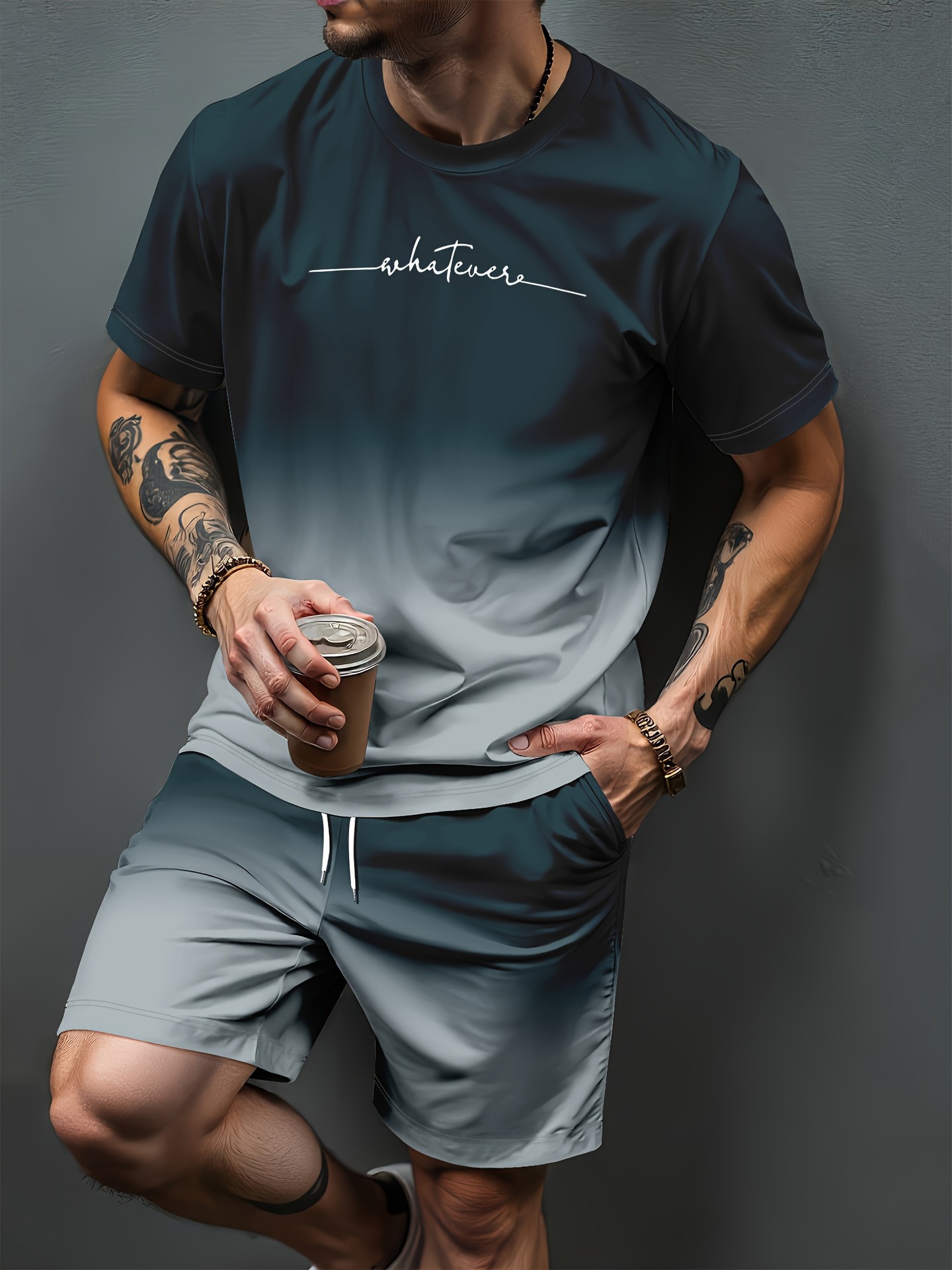 3D Printing Jersey - Gradient Letter Pattern 3D Print Tracksuits