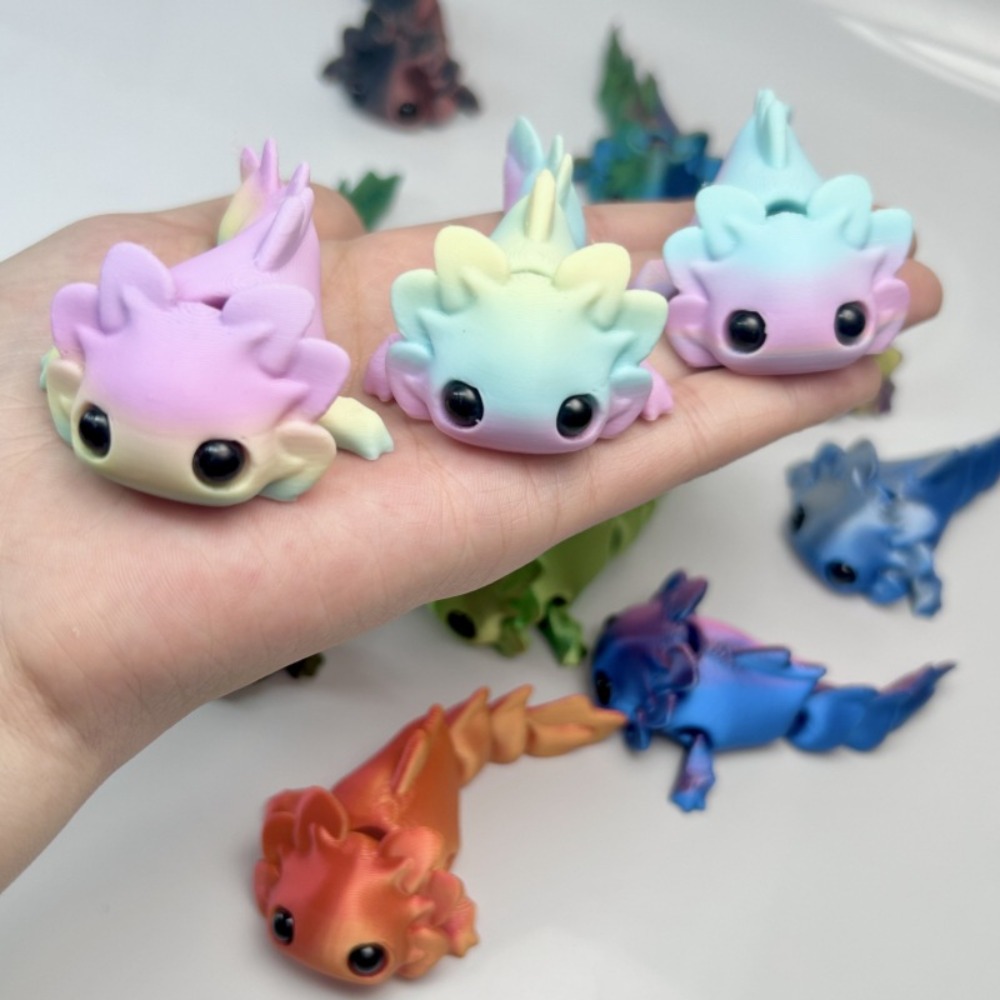 3D Printing Household Items - 3D Printed Salamander Figures Toys Multi-Joint