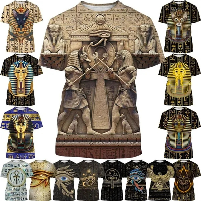 Summer New Pharaoh 3D Print T- - 3D Printing Online 评论和价格